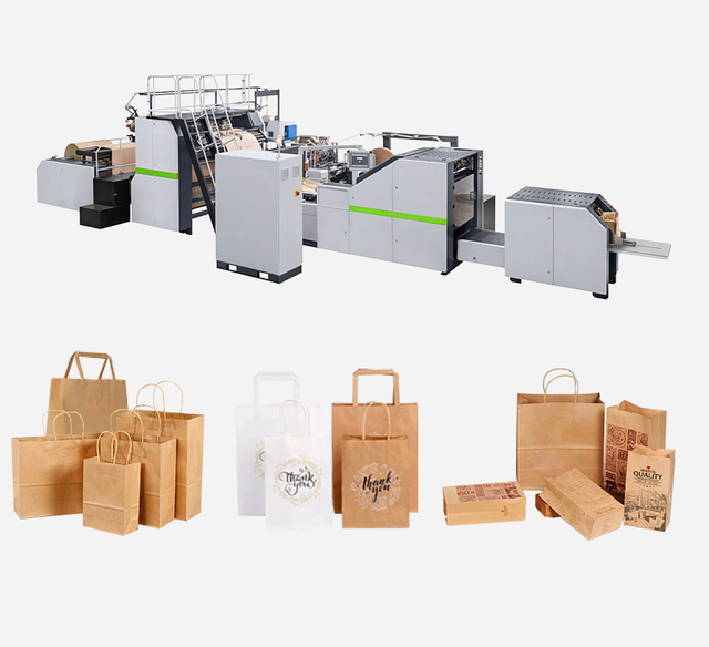 Full automatic paper bag machine with flat handle