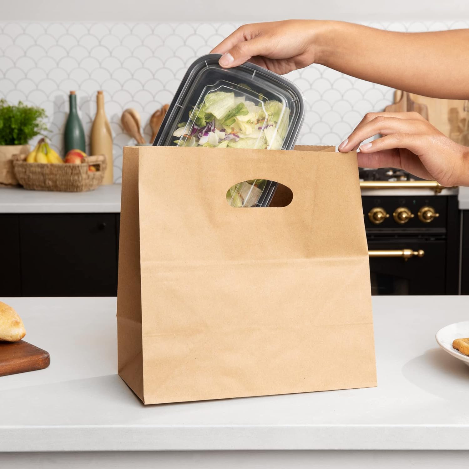 D cut handle paper bag