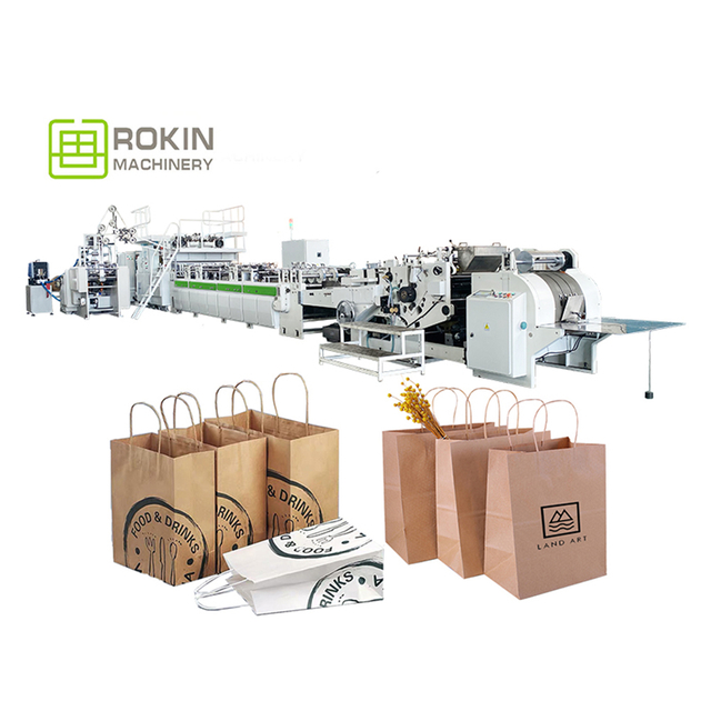 RKDZ-350T Full Automatic Sheet Feeding Paper Bag Machine With Twisted Handle