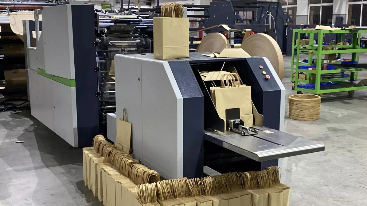 RKHF-450TF Full automatic paper bag machine with twisted & flat handle