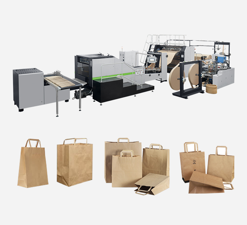 High Speed Full Automatic Khaki Paper Bag Machine with Printing